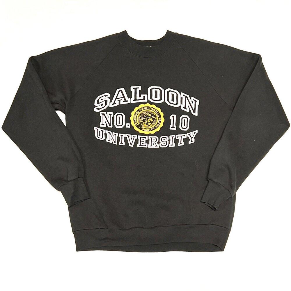 VTG Saloon University No 10 Deadwood South Dakota Mortui Manus Sweatshirt Fits M - Picture 1 of 7